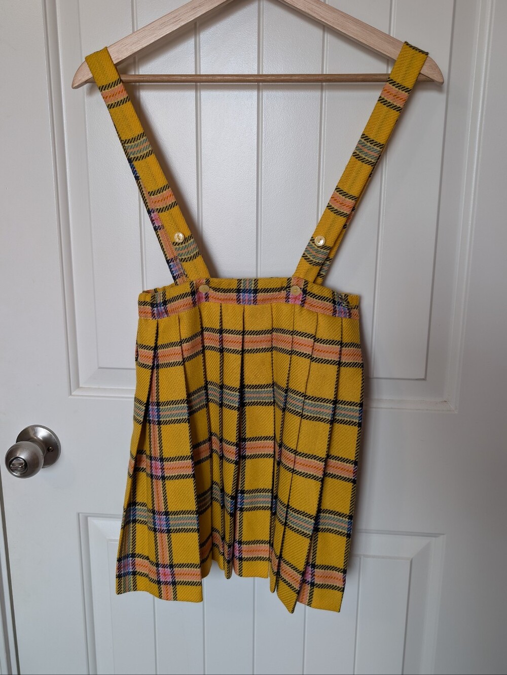 Vintage KYO Italian Wool Pleated Skirtall W6 Yellow/Black